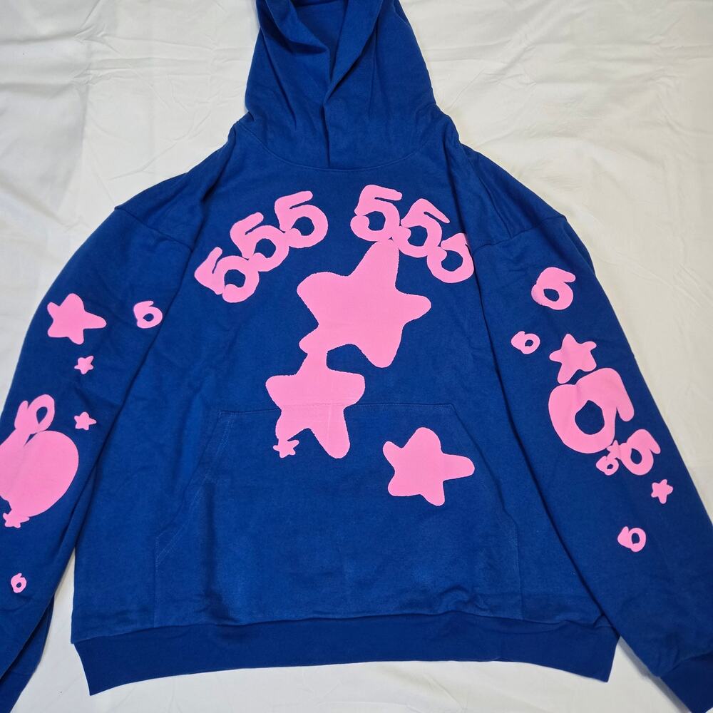 Sp5der Beluga Hoodie Blue Pink Size XL FW23 - Picture 2 of 12